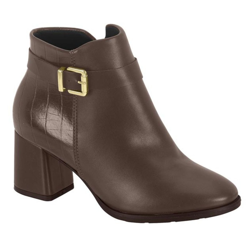 Bota Feminina Modare Ankle Boot Coturno Salto Médio Bloco Fivela Elegante Confortável 7078.107