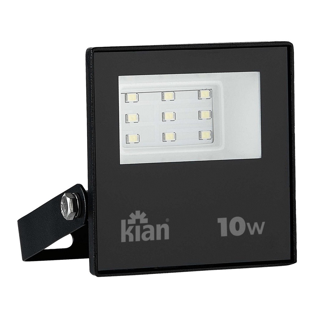 Projetor Holofote Led 10W 3,0000K Preto Kian - Home & Living