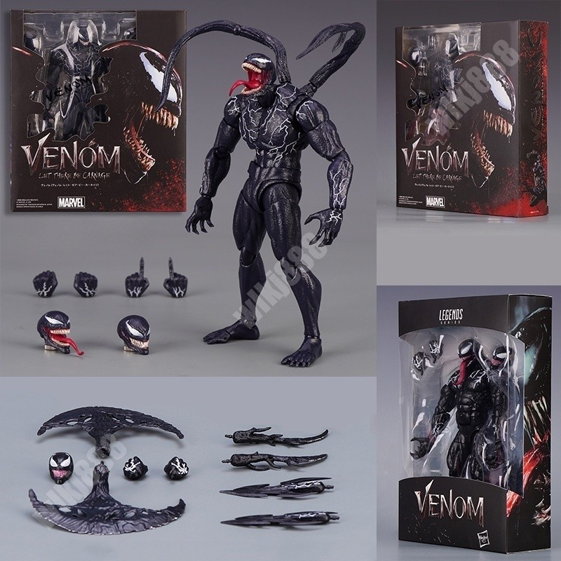 SHF Venom Marvel Versão do filme Mudança de rosto Boneca de ação articulada WOJF- & * -58QN