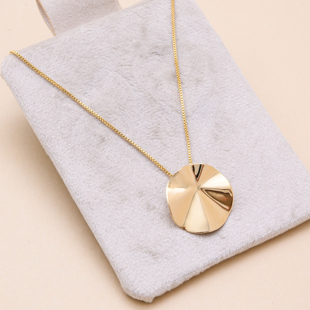 Colar Amassado com Banho em Ouro 18k em Oferta na Shopee