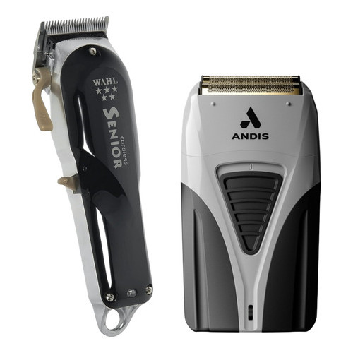 Combo Máquina de Corte Wahl Sênior Cordless E Shaver Andis  Plus Ts-2