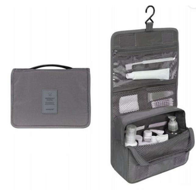 Imagem Nécessaire Bolsa Organizadora De Viagem Maquiagem Higiene Pessoal Com Divisória e Gancho Material Poliéster Resistente
