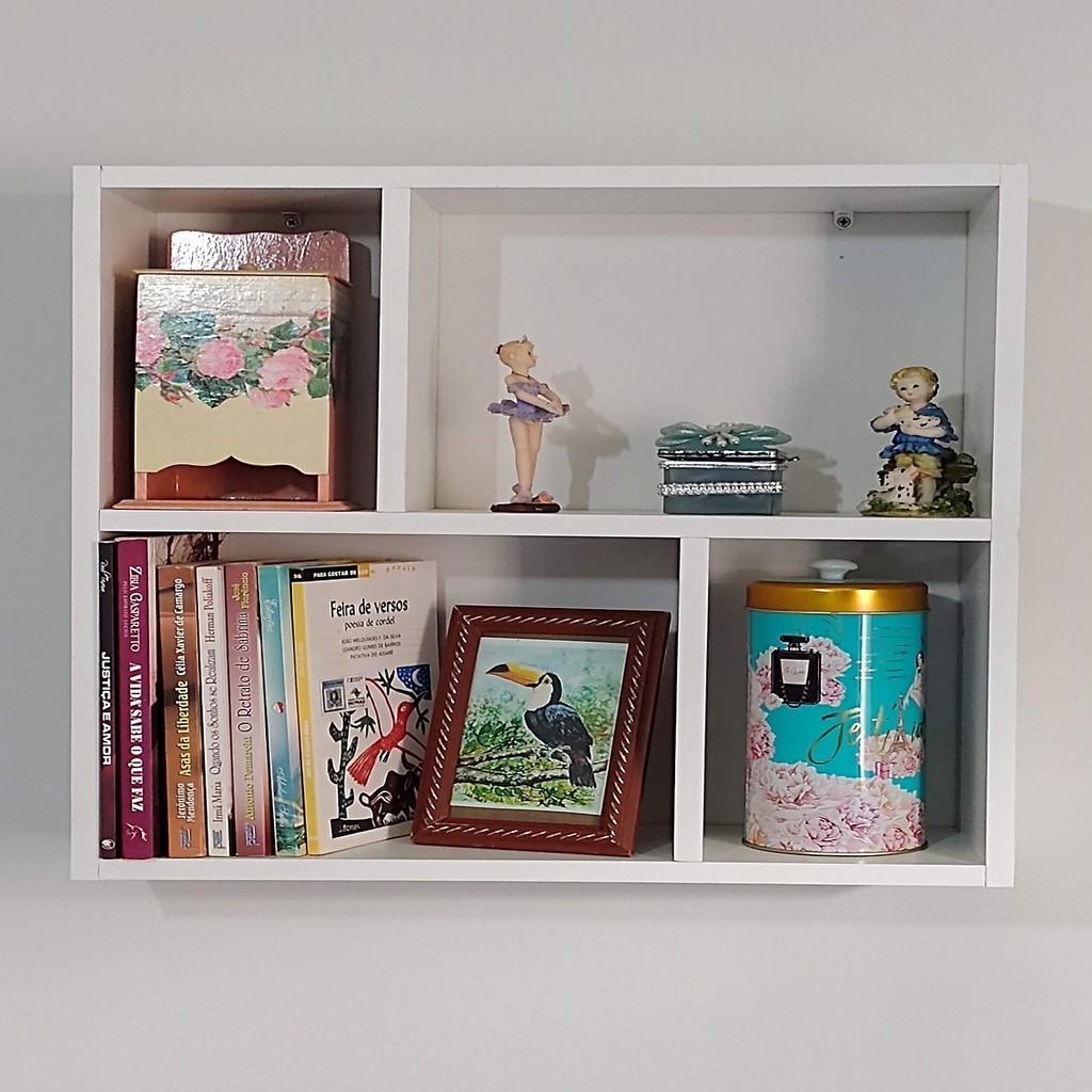 Nicho Decorativo Mdf Estante Parede Livros Organizador Casa, Cozinha, Banheiro, Quarto, Multiuso