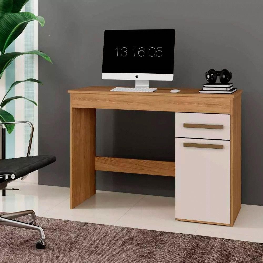 Escrivaninha Para Escritório Atenas 1 Porta 1 Gaveta Cinamomo Off - Home & Living