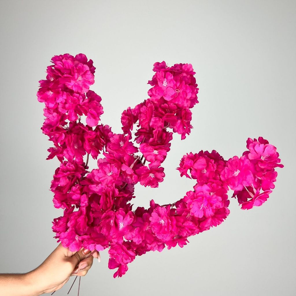 Flor Cerejeira - 1 Galho planta artificial Decoração Casa -A-520 COR: ROSA FÚCSIA