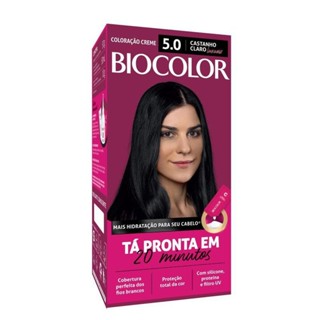 Tinta de Cabelo Biocolor Mini Kit Castanho Claro Luxuoso 5.0 em Oferta na Shopee
