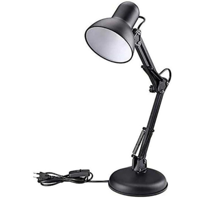 Luminária de Mesa Articulável com Braço Flexível e Garra de Fixação Bivolt 110/220V Preta