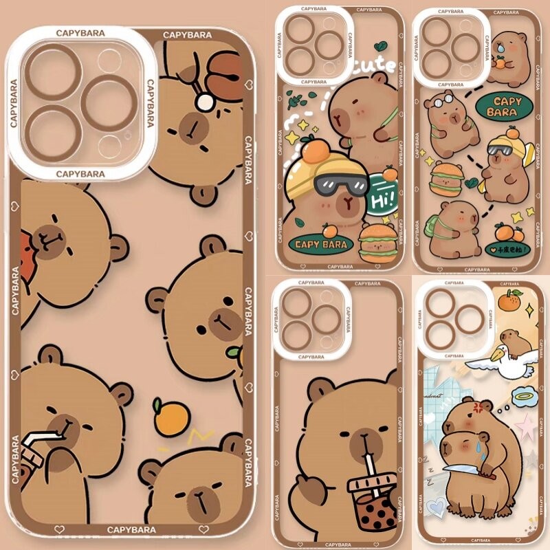 Capa De Telefone Capivara Fofa Para Samsung Galaxy A56 A55 A53 A16 A26 A36 A73 A22 A54 A35 A32 A12 A34 A13 A14 A23 A52 5