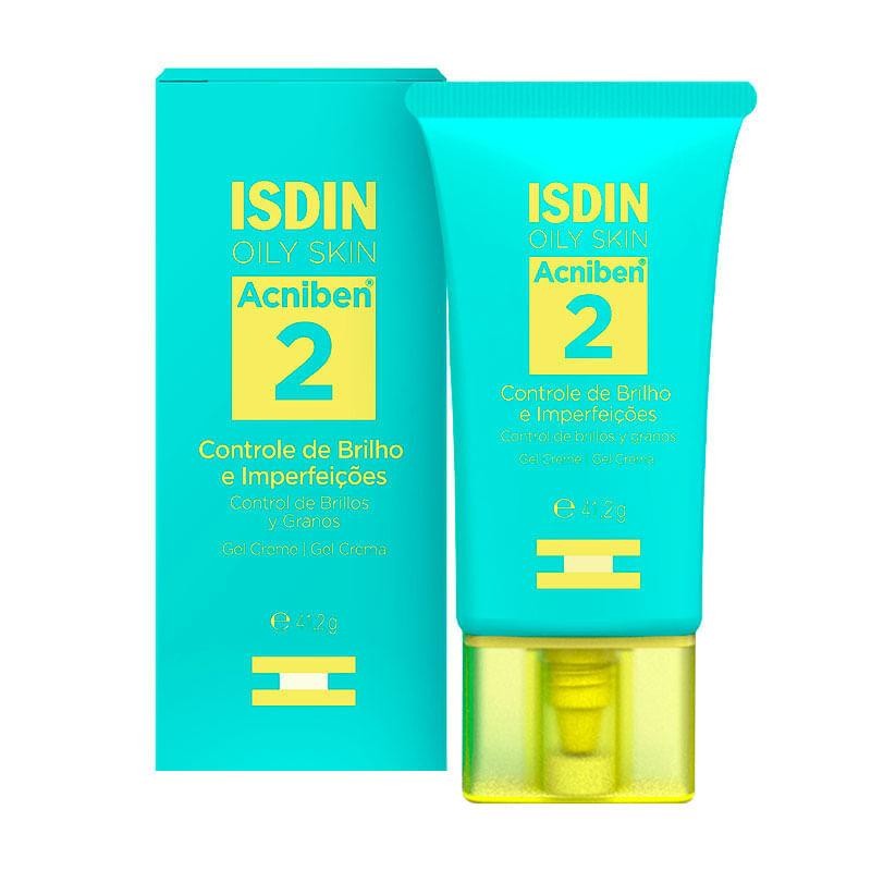 Gel Creme Facial Isdin Oily Skin Acniben 2 Controle de Brilho e Imperfeições 41,2g em Oferta na Shopee