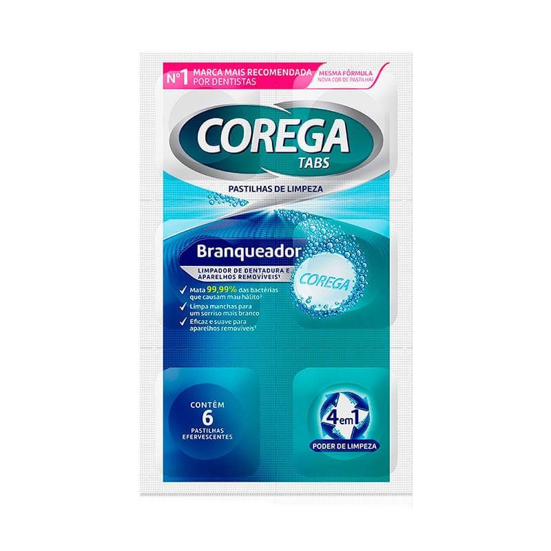 Corega Tabs Branqueador 6 Pastilhas Efervescentes - Health