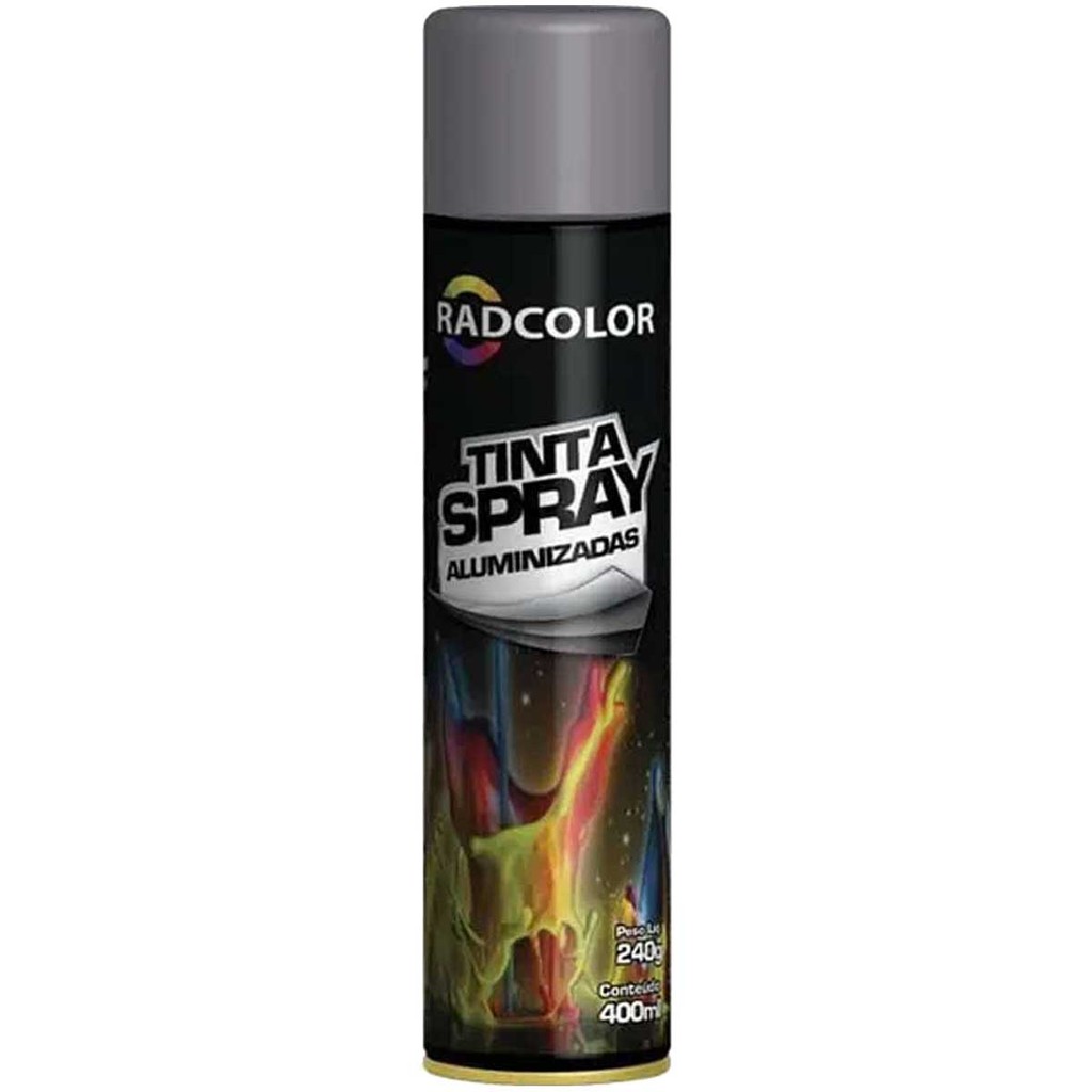 Tinta Spray Alumínio Alta Temperatura Radcolor 400ml RC2107