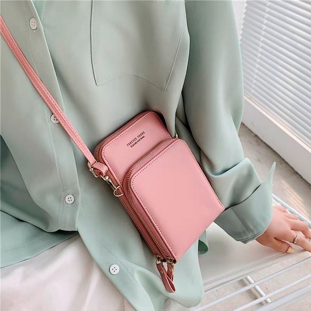 Bolsa transversal feminina moda feminina trabalho social porta celular com 2 divisorias em Oferta na Shopee