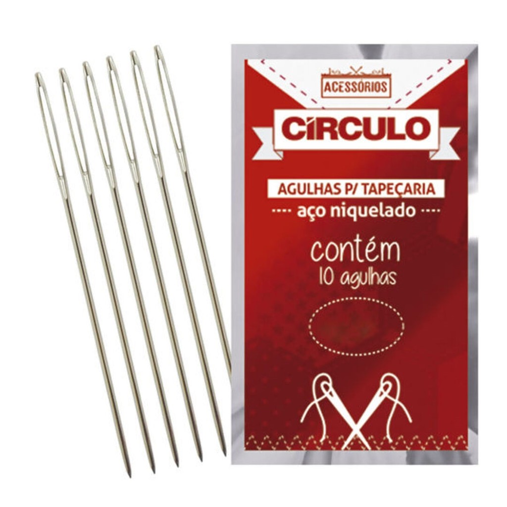 Agulha de Tapeceiro - Círculo - 10 unidades em Oferta na Shopee