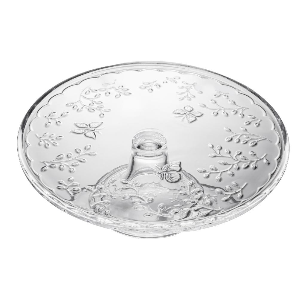 Prato para Bolo com Pé New Butterfly 30cm x 11,5cm Cristal - Home & Living