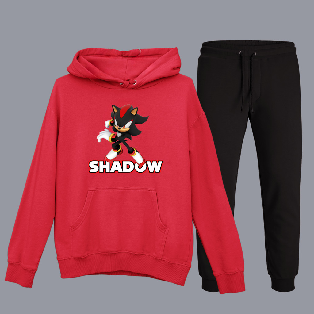 Conjunto Moletom Calça e Blusa Flanelado Shadow Sonic Meninos Básico Liso Quentinho