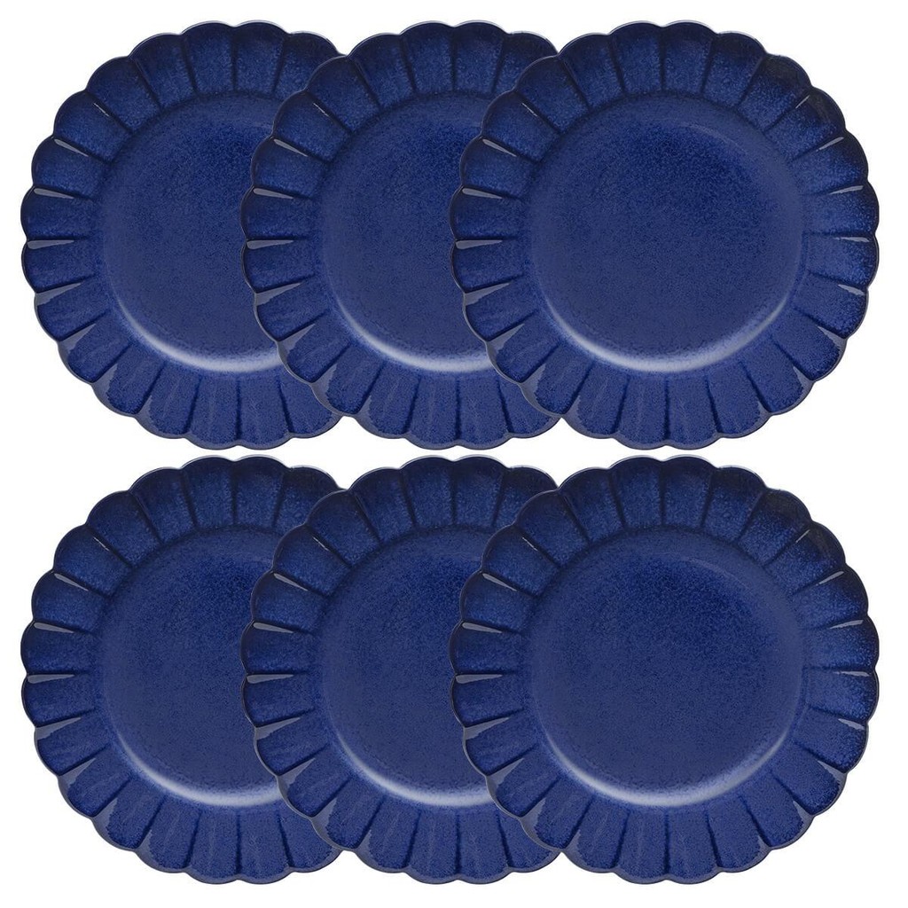 Jogo de 6 Pratos Rasos 27,5cm Oxford Flora Amor-Perfeito em Oferta na Shopee