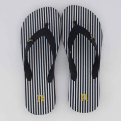 Chinelo Reserva Trancoso Listrado II Preto e Branco