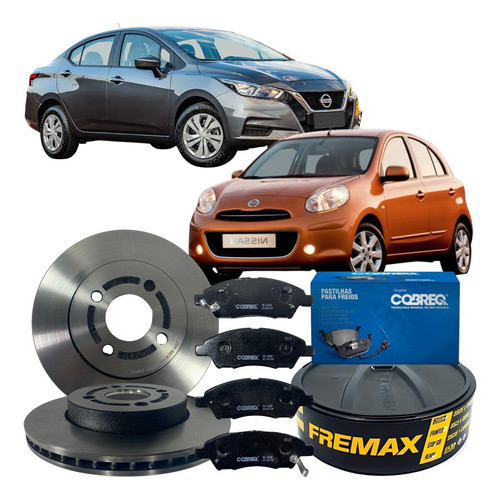 Kit Disco Freio Dianteiro Pastilha Versa March 2008 Á 2014 - Spare Parts and Accessories for Vehicles