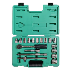 Jogo de Soquetes Estriados 10 a 32mm Sata com 18 Peças ST09203SJ