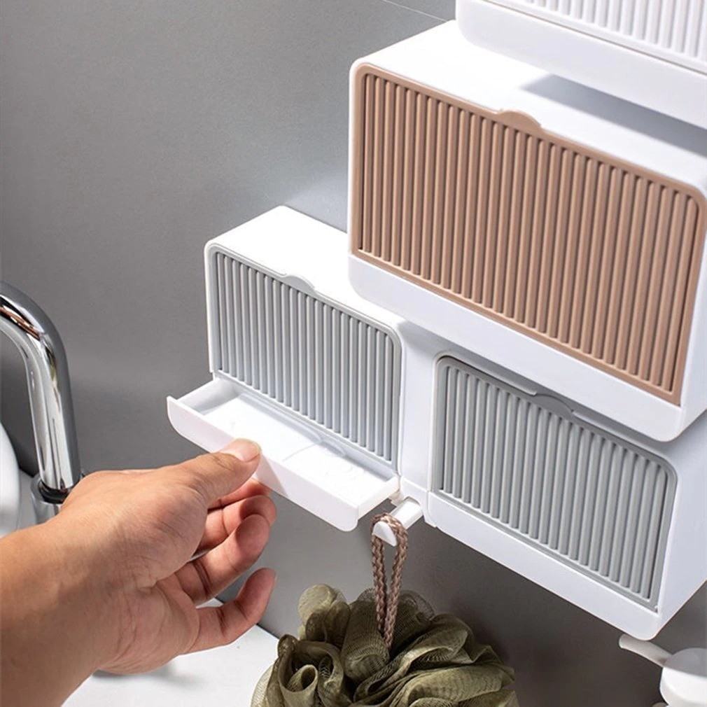 Dupla Saboneteira Suporte Parede Sem Furar Porta Sabonete Fixação com Adesivo em Oferta na Shopee