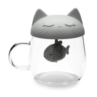 Caneca com infusor gato e peixe - Imaginarium em Oferta na Shopee