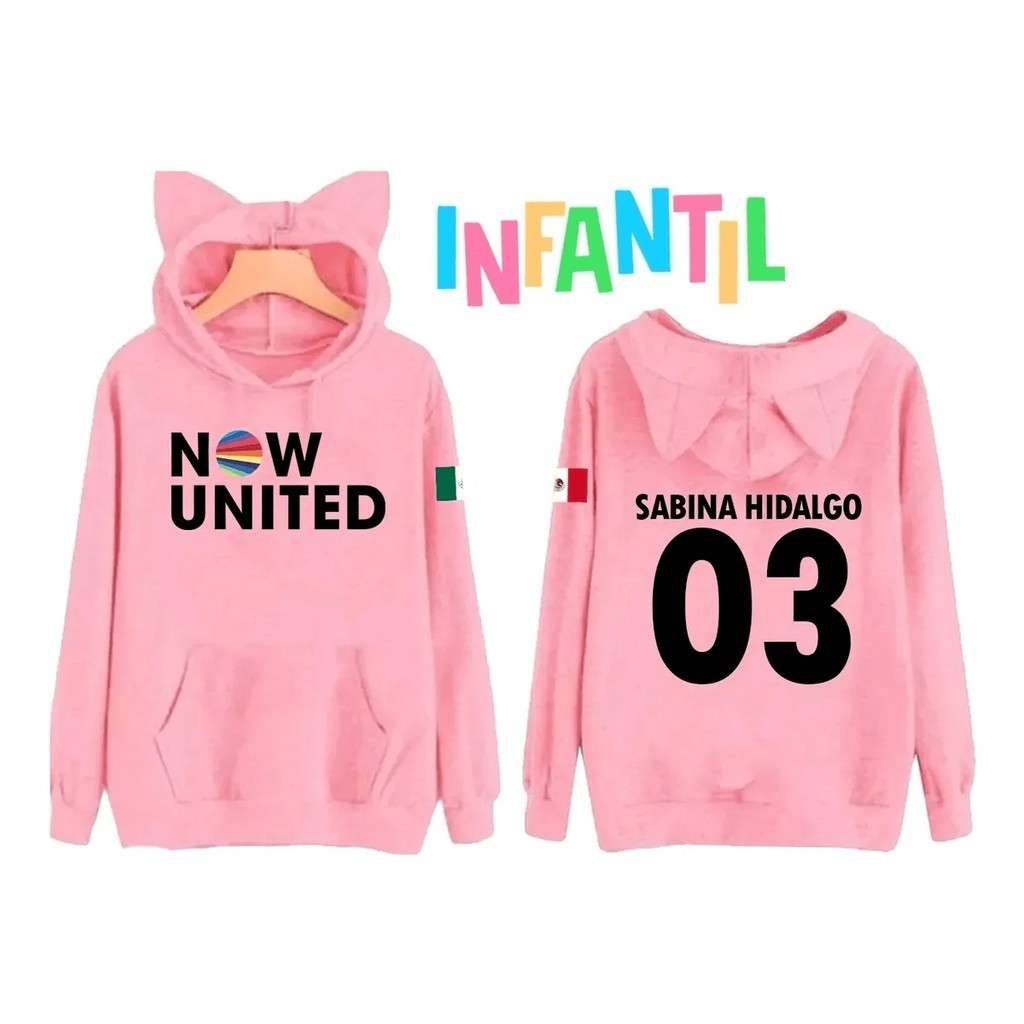 Moletom Blusa Orelhinha Now United Sabina Hidalgo 03 México Music em Algodão