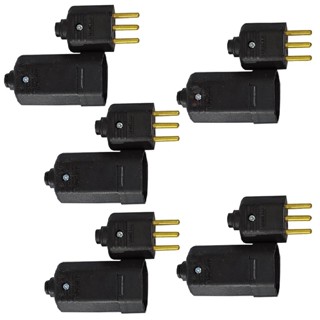 Kit 10pçs Tomada Fêmea E Plugue macho Com 3 Pinos 10A- Preto em Oferta na Shopee