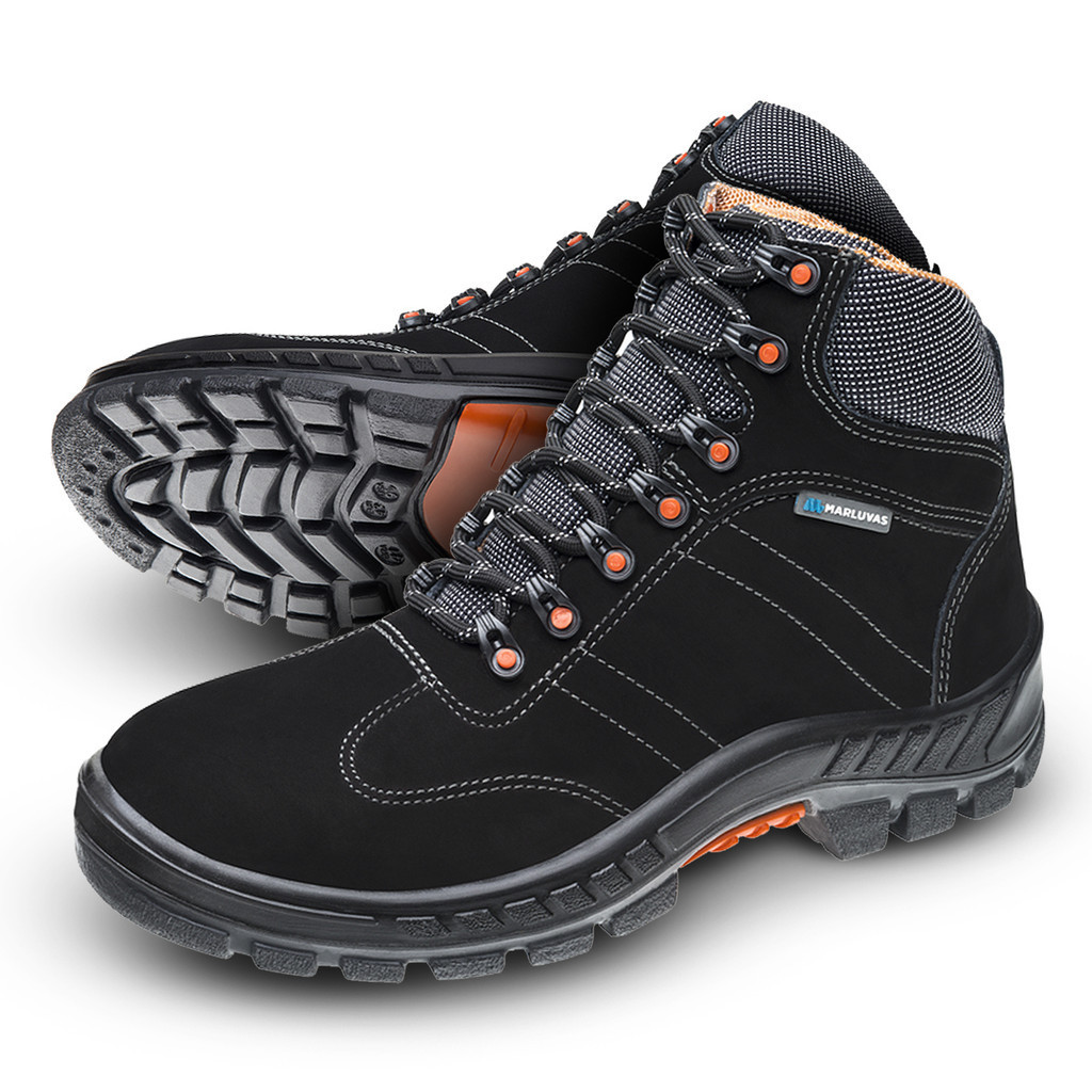 Botina Couro Nobuck Premier Marluvas Preta com Bico de Plástico em Oferta na Shopee