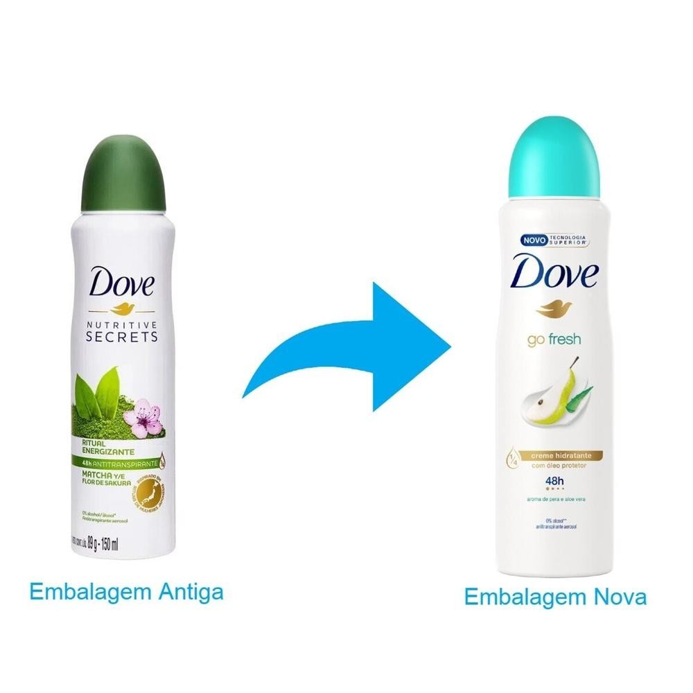 Detalhes do Desodorante Antitranspirante Aerosol Dove Go Fresh Pera & Aloe Vera 150ml