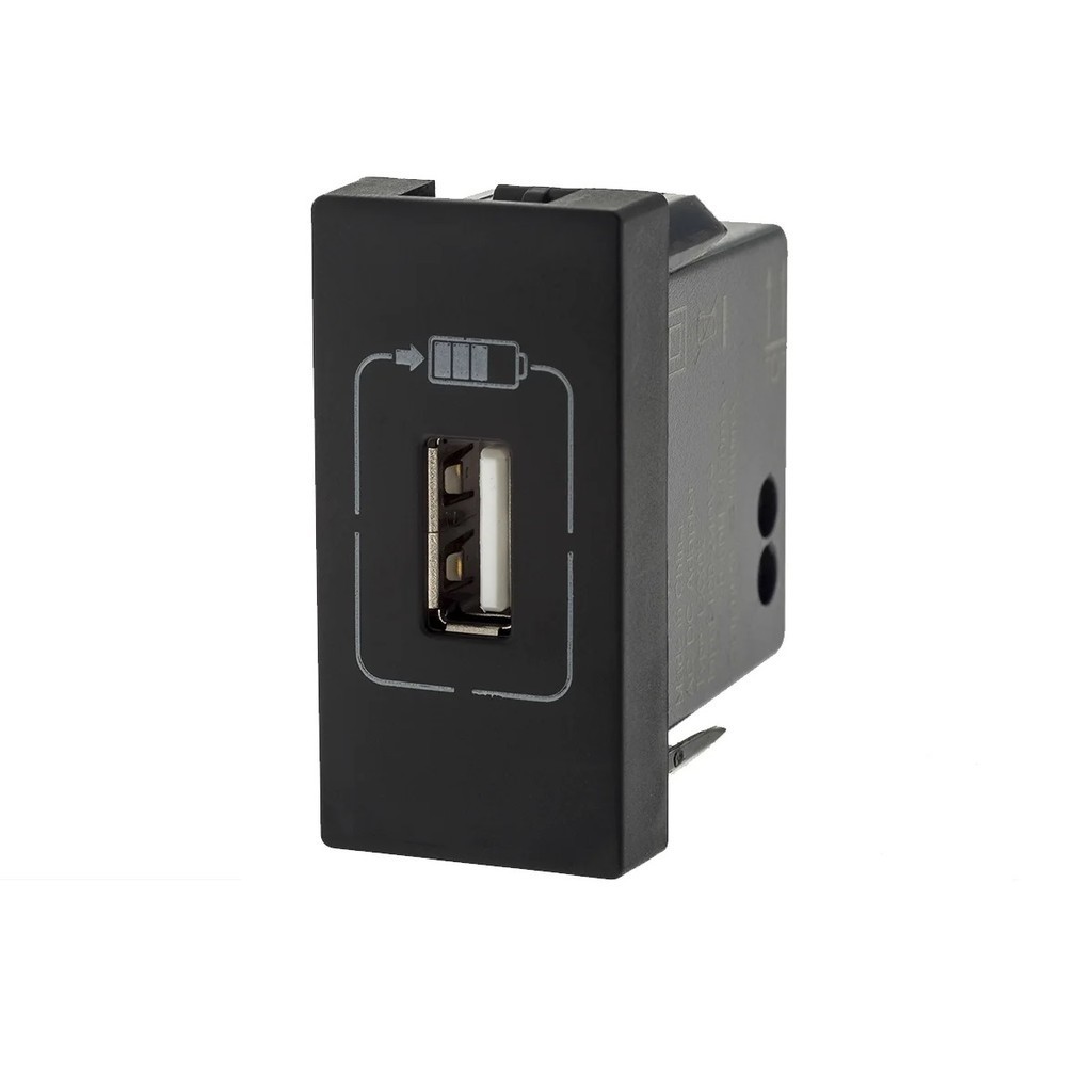 Módulo Tomada Carregador USB 1,5A Preto 615088PT Pial Plus+