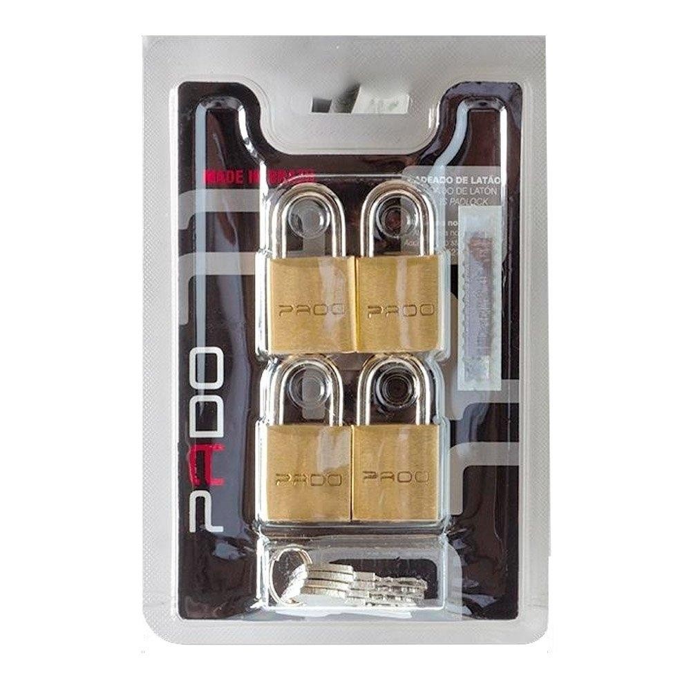 Cadeado Pado LT-30mm 4 Chaves Iguais 4 Peças SM - Home & Living