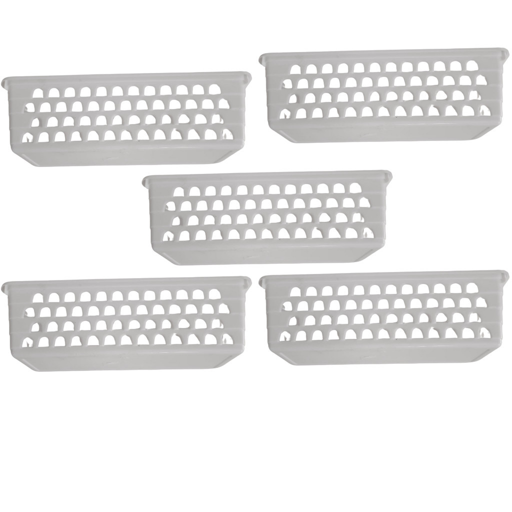Kit 5 Cesto Organizador Retangular Multiuso Plastico 28x11x8cm Para Geladeira Gavetas Prateleira 123Organizei