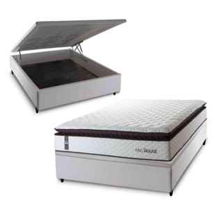 Conjunto Box Baú San Diego Branco 138x188x74 Espuma D33 em Oferta na Shopee