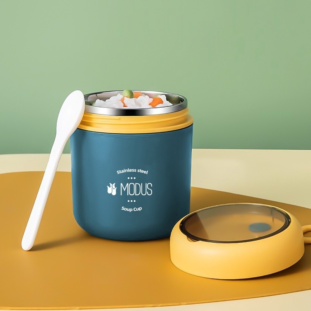 MODUS 530ml Marmita Lancheira Térmica Com a Colher Pote Para Crianças de 304 Aço Inoxidável Forro Para Sopas Caldos