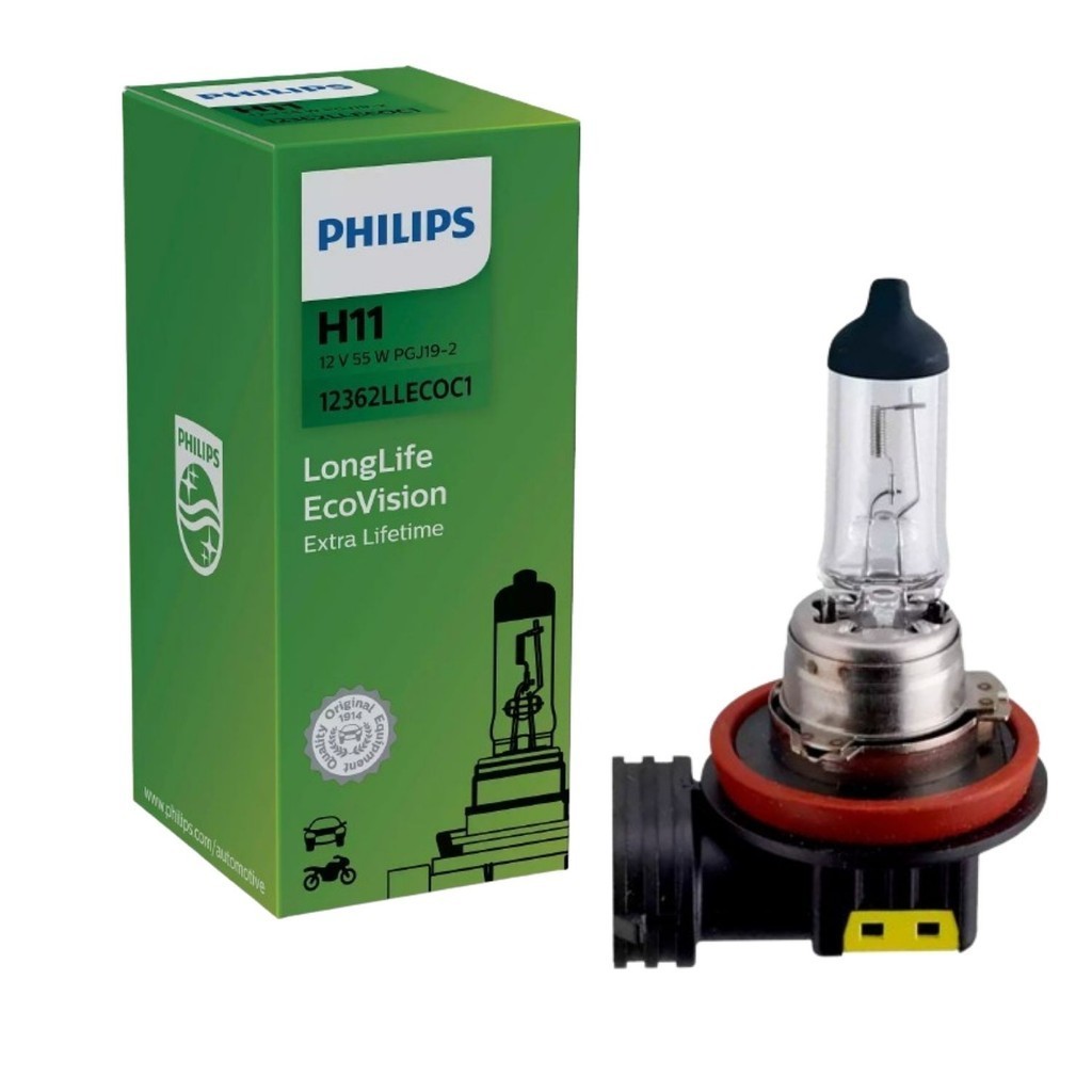 Imagem LAMPADA AUTOMOTIVA H11 PHILIPS LONG LIFE ECOVISION 12V 55W - UNITÁRIA