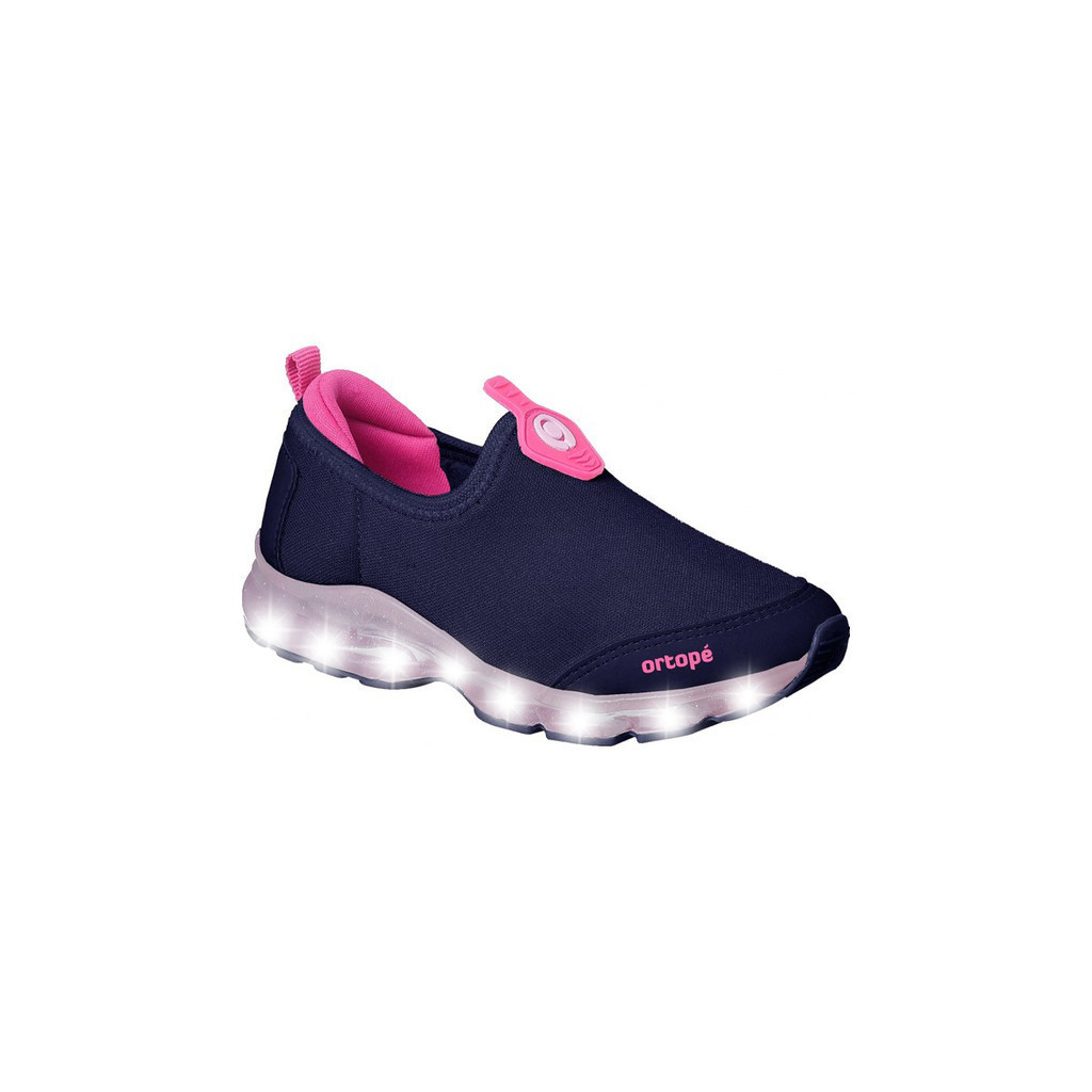 Tênis Infantil Feminino Ortopé Power Light Marinho/Pink - Baby & Kids Fashion