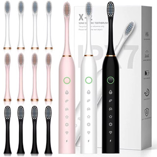Escova De Dentes Elétrica IPX7 Com Cabeça Substituivel inteligente Ultrassônico À Prova D'...