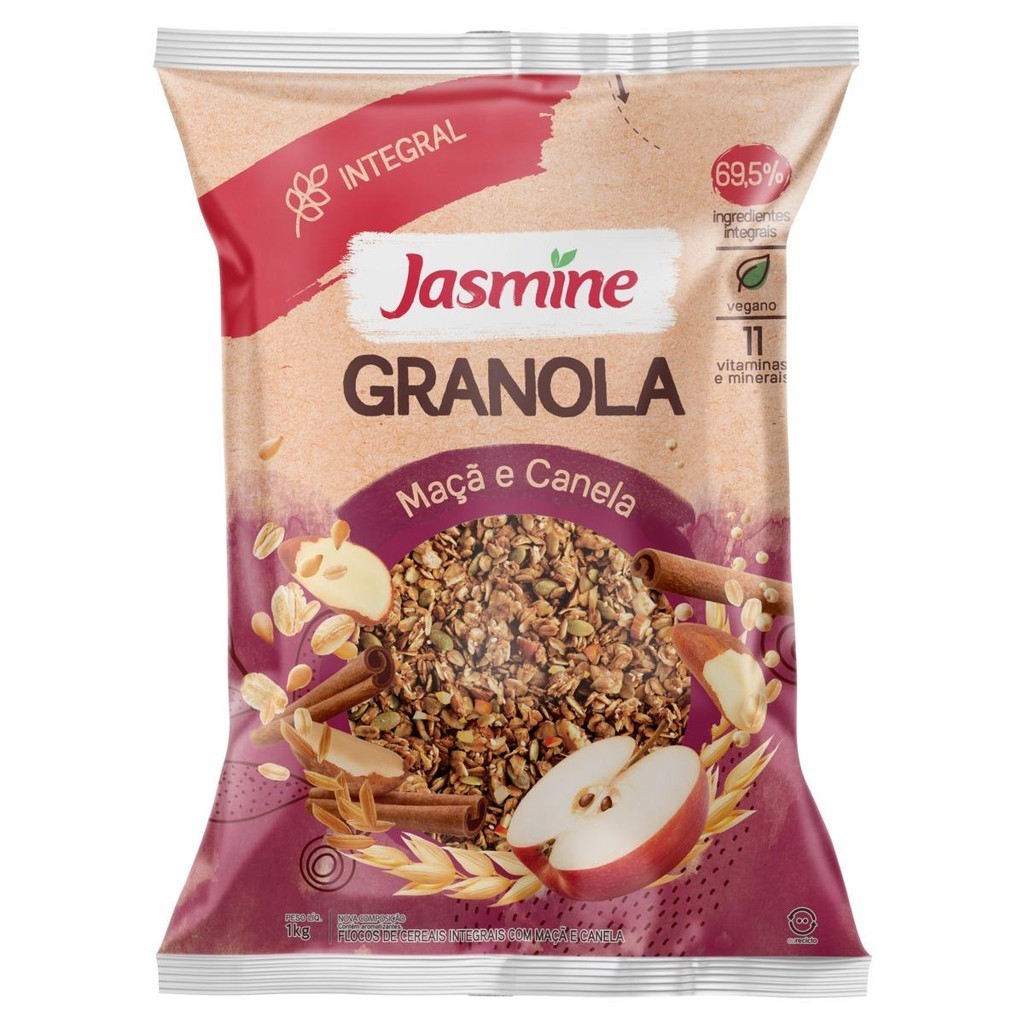 GRANOLA INTEGRAL MAÇA E CANELA - 1000G - Food & Beverages