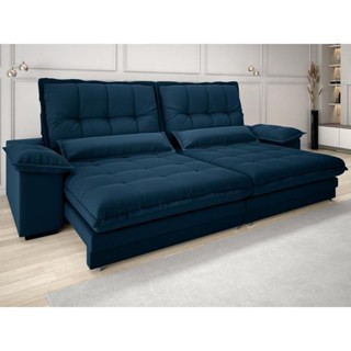 Sofá Bergamo 2,10m Assento Retrátil e Reclinável Velosuede Petróleo - NETSOFAS em Oferta na Shopee