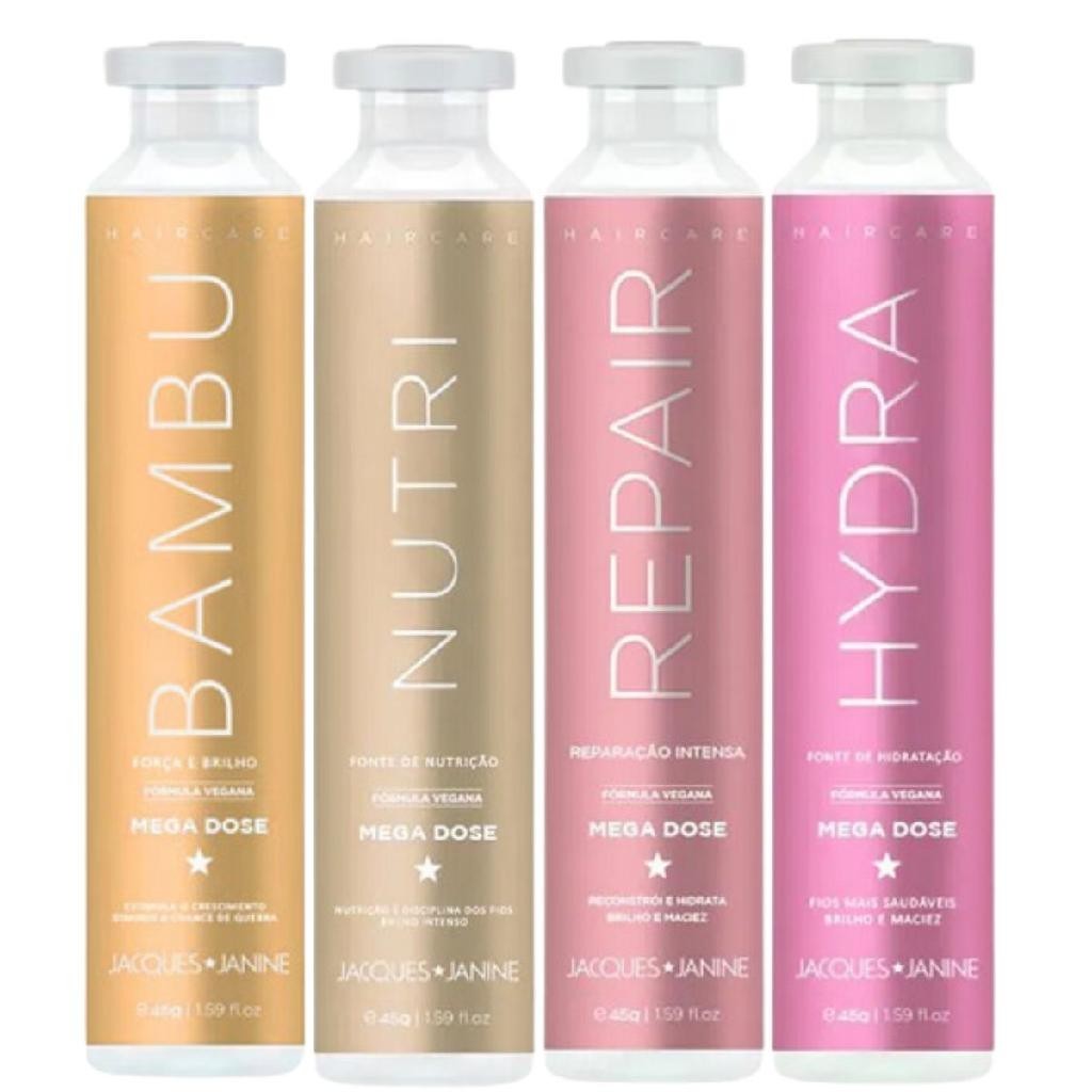 Kit Jacques Janine Hair Care 4 Ampolas Tratamento Hydra Nutri Repair Bambu 45g em Oferta na Shopee