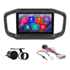 Kit Multimídia 9 Pol Strada 2021 2022 Espelhamento Android Ios 2 Din Preto Camera Ré