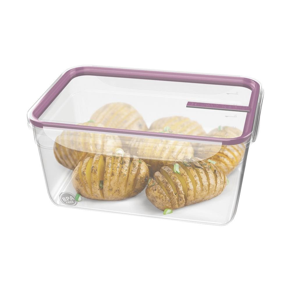 Pote Retangular De Plástico Sanremo 3,5l, Com Trava Rosa - Sr1740/33 em Oferta na Shopee