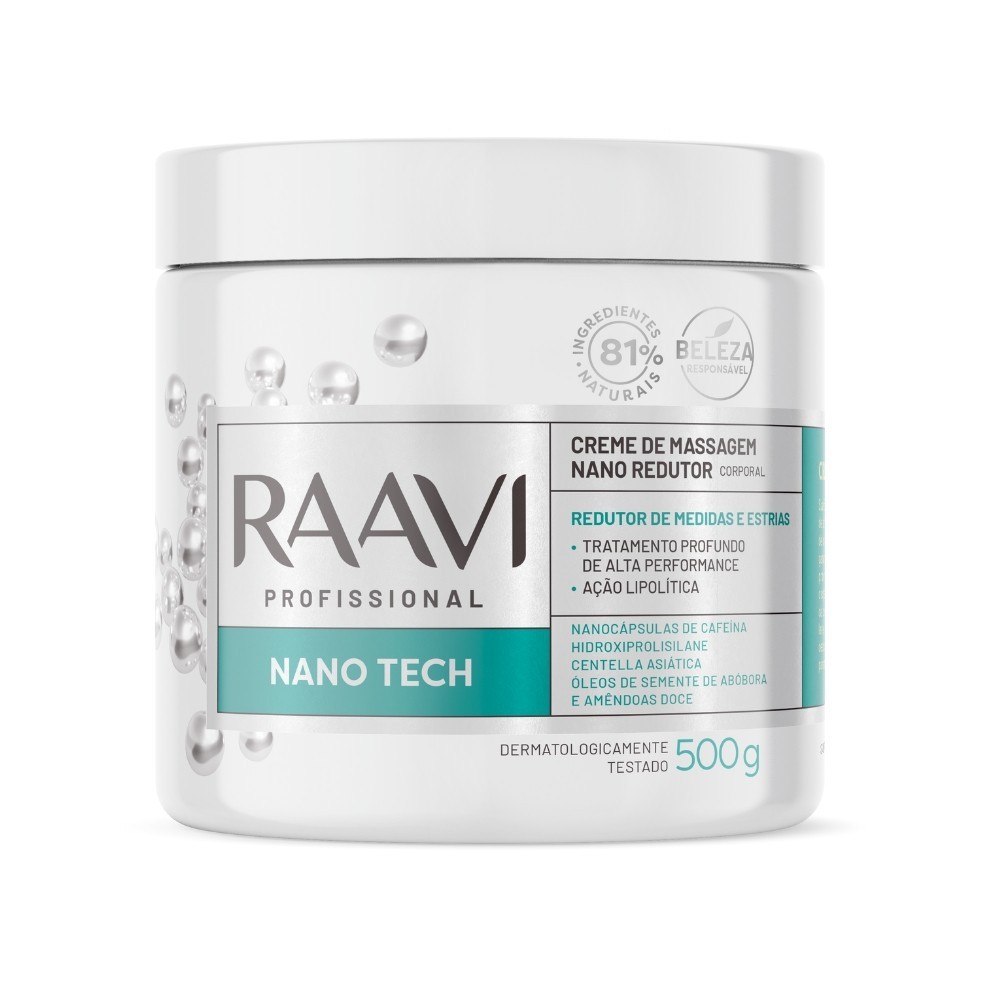 Creme Massagem Nano Tech Redutor Medidas Estrias Raavi 500g em Oferta na Shopee