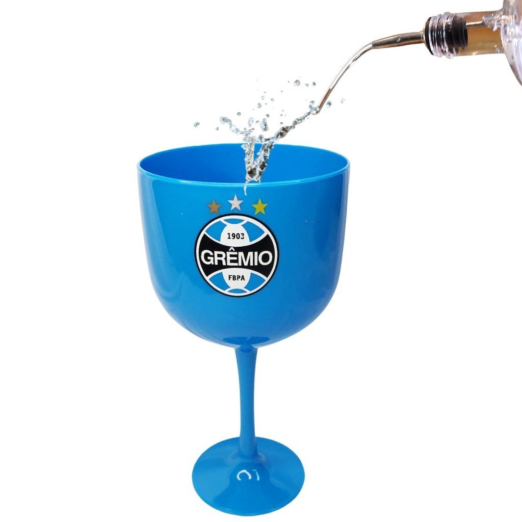 Taça Gin Oficial Grêmio Drinks Eventos Bebidas 580ml Festa Time Azul Presente