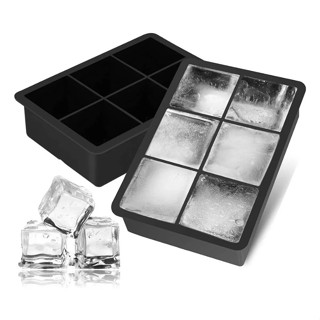 Forma Preto Gelo Silicone Grande 6 Cubos Forminha Flexível Drinks Whisky Chocolate Gelatina em Oferta na Shopee