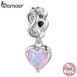 Bamoer 925 Sterling Sliver Charm Eternal Heart Design Pingente Série De Acessórios Para Pulseira