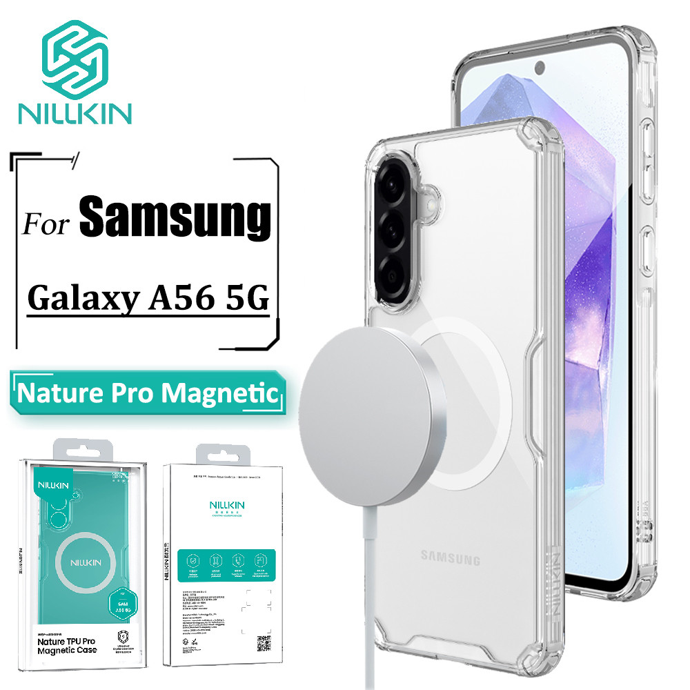 Nillkin Nature Pro Case Samsung Galaxy A56 5G Capa Magnética Ultra Fina Luxo Macio TPU Transparente Airbag Traseira À Pr em Oferta na Shopee