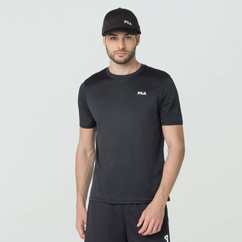 Camiseta Fila Basic Sports II Preto e Prata em Oferta na Shopee