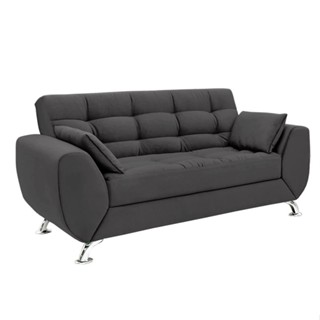 Sofá 2 Lugares Larissa Suede Cinza em Oferta na Shopee