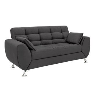 Sofá 2 Lugares Larissa Suede Cinza